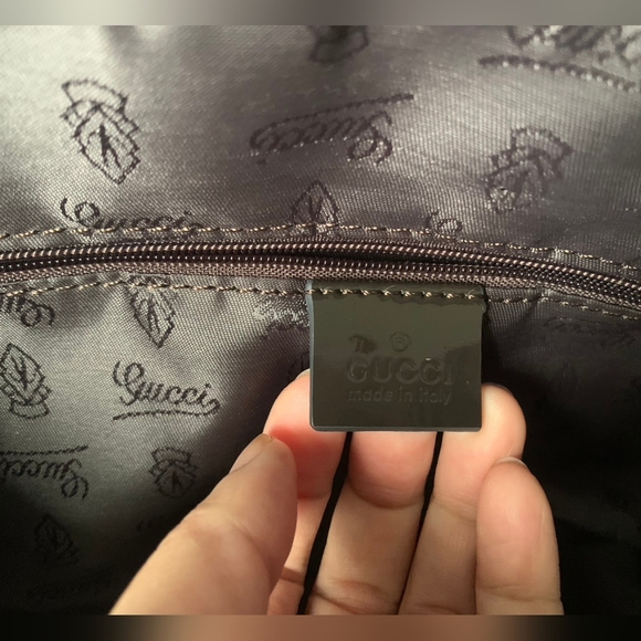 Gucci Jolie Tote GG monogram canvas brown small patent black trim - Picture 8 of 10